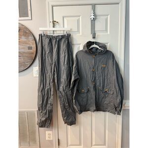 Coleman Gray 2Pc. Rain Suit w/ Snap Cuffs & Hems NWOT